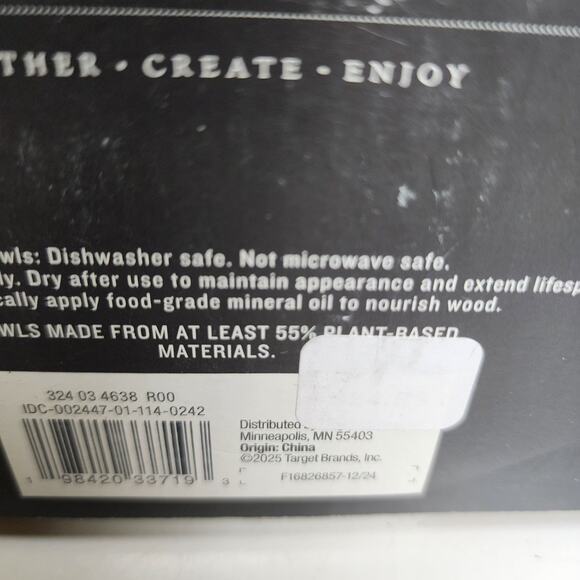 Hearth & Hand with Magnolia 4-Pack Mini Striped Plaid Dip Bowls on Bamboo Tray - Picture 6 of 6